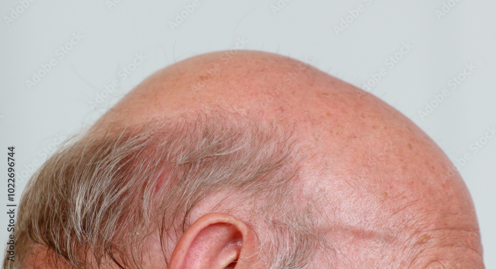 A bald man with a bald spot on his head A bald man with a bald spot on his head