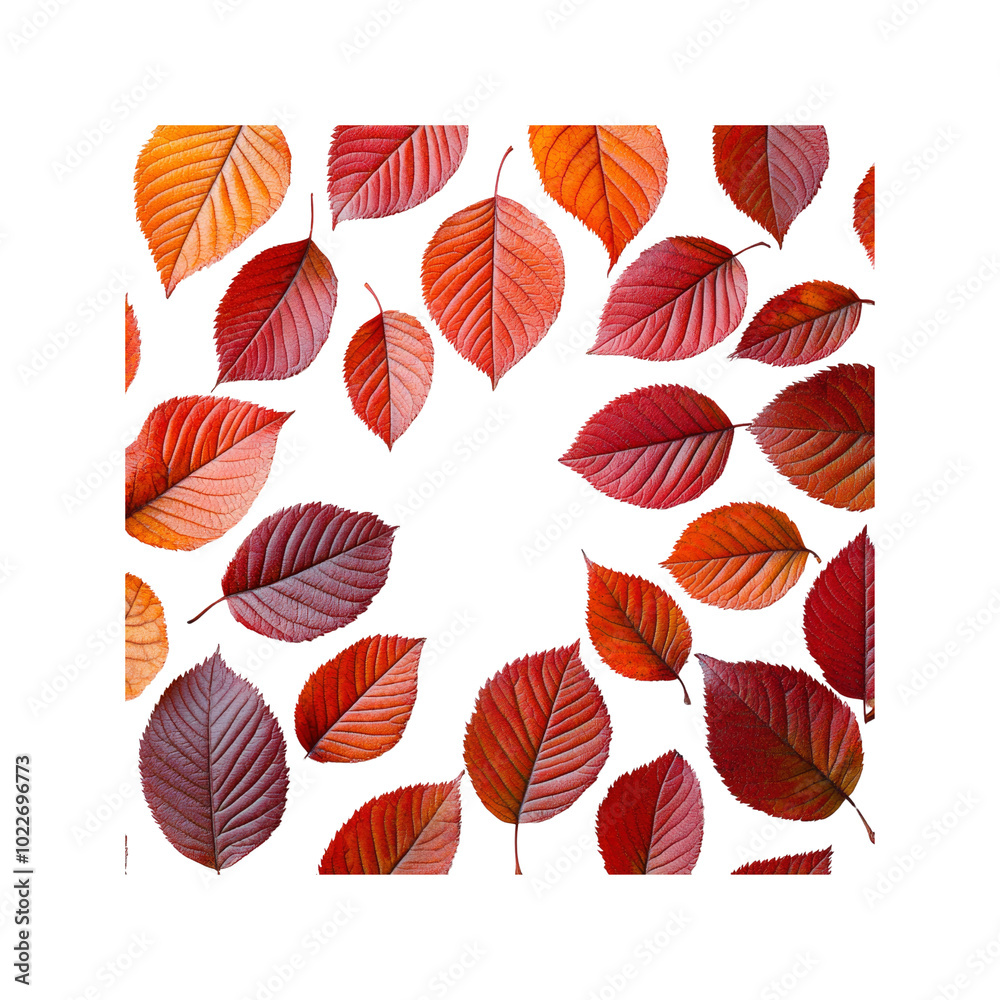 Obraz premium Autumn Leaves Pattern on White Background