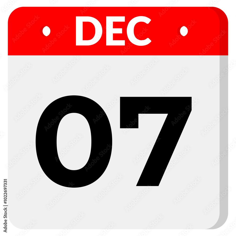 07 December Date Icon 07 December Date Icon