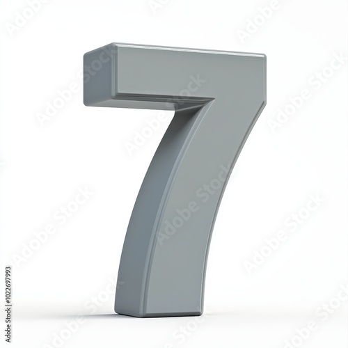 A Sleek Representation of Number Seven: Contemporary Design and Modern Aesthetics Capturing Numerical Elegance