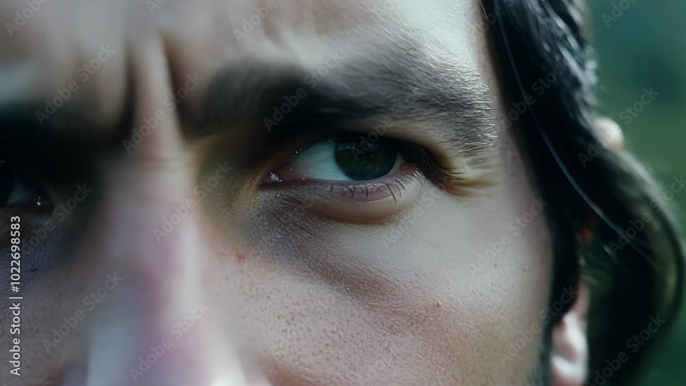 Determined athlete with an intense stare, focused and confident, ready to conquer challenges with unwavering vision and motivation