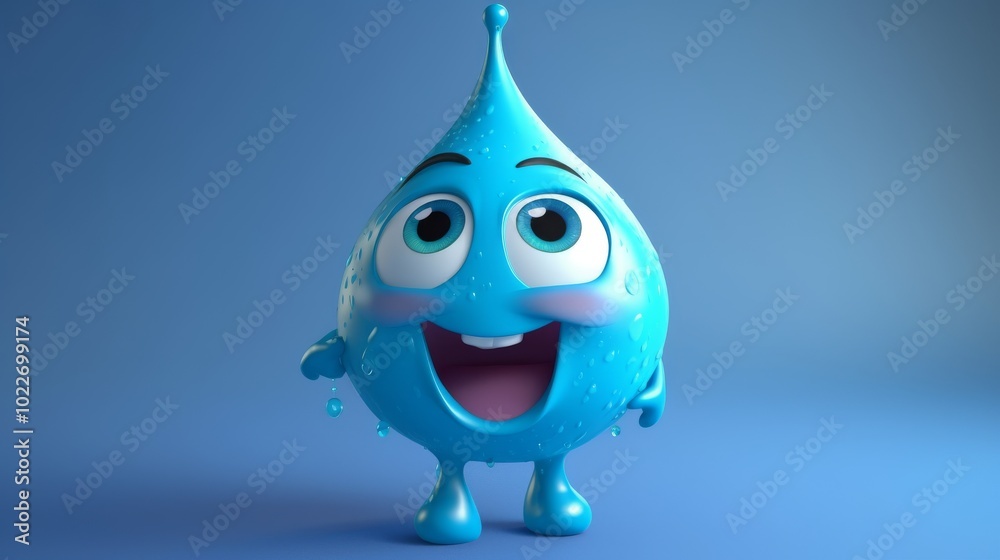 custom made wallpaper toronto digitalA cartoon character with a blue face and a blue water droplet on its head