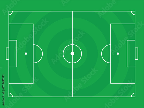 Soccer Football Field Round Grass Vector
