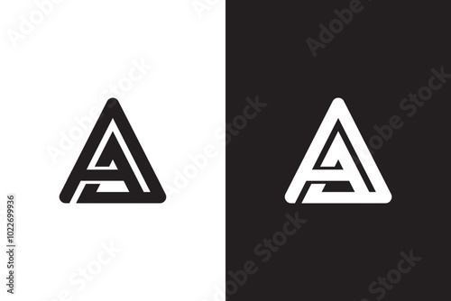 Letter AA logo design. photo