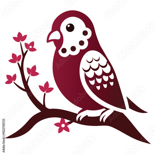 Minimalist stencil of a budgerigar budgie bird vector