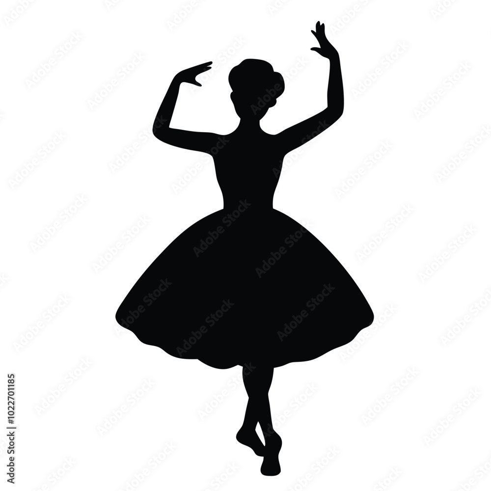 Fototapeta premium Isolated silhouette of a child of a ballerina