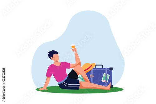 Weekend Activity Flat Design Illustration