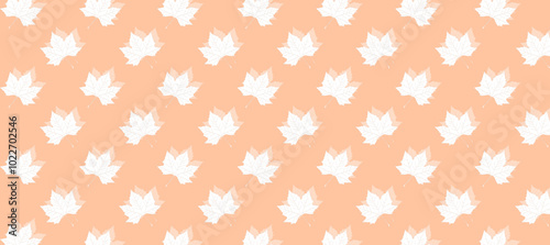 Light orange seamless pattern with autumn leaves