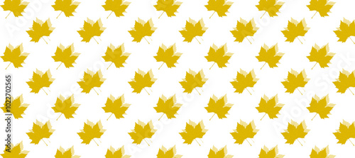 Seamless pattern with yellow autumn leaves