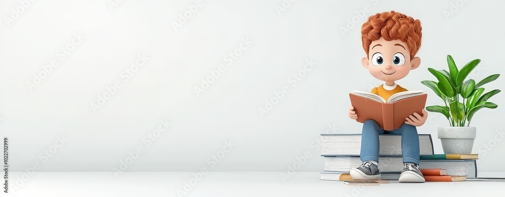 Child using an interactive e-learning platform for reading practice, animated feedback and colorful lessons, [e-learning for kids], [digital education tools]