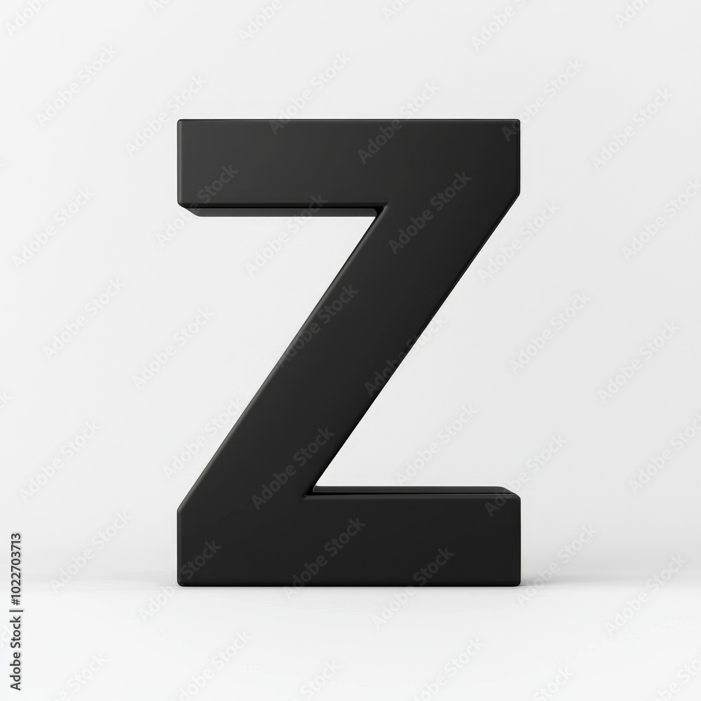 A Striking Depiction of the Bold Letter Z Against a Simple, Clean Background, Showcasing Its Modern Design and Artistic Appeal.
