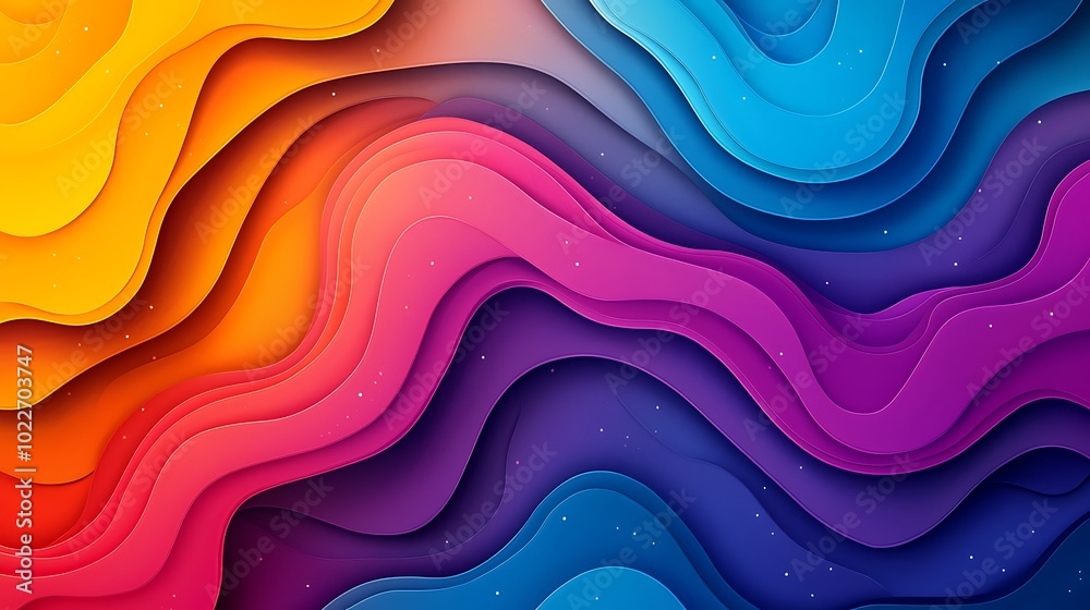 Abstract Colorful Paper Cut Waves Background Design Abstract Colorful Paper Cut Waves Background Design