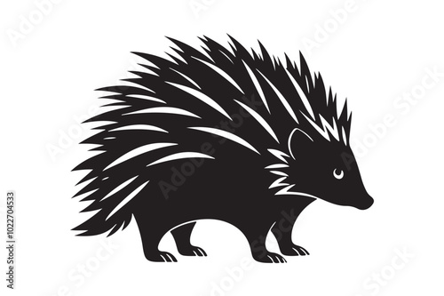 Porcupine  silhouette vector illustration, Porcupine  silhouette vector, Porcupine  silhouette 