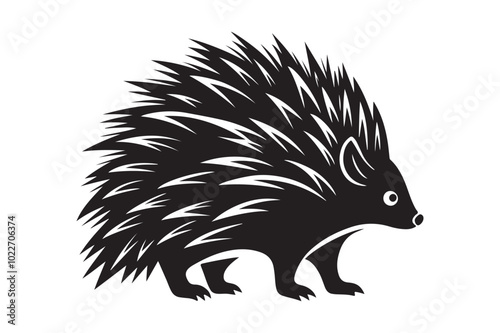 Porcupine  silhouette vector illustration, Porcupine  silhouette vector, Porcupine  silhouette 