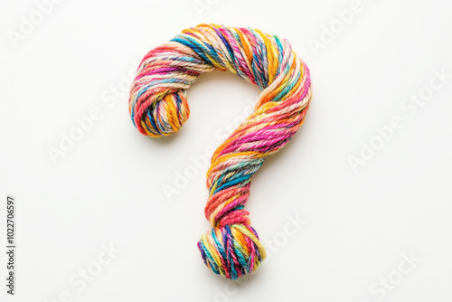 Wallpaper Mural Question mark created from colorful yarn strands Torontodigital.ca