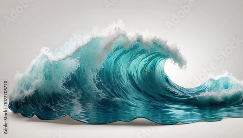 Ocean Wave on Transparent Background photo