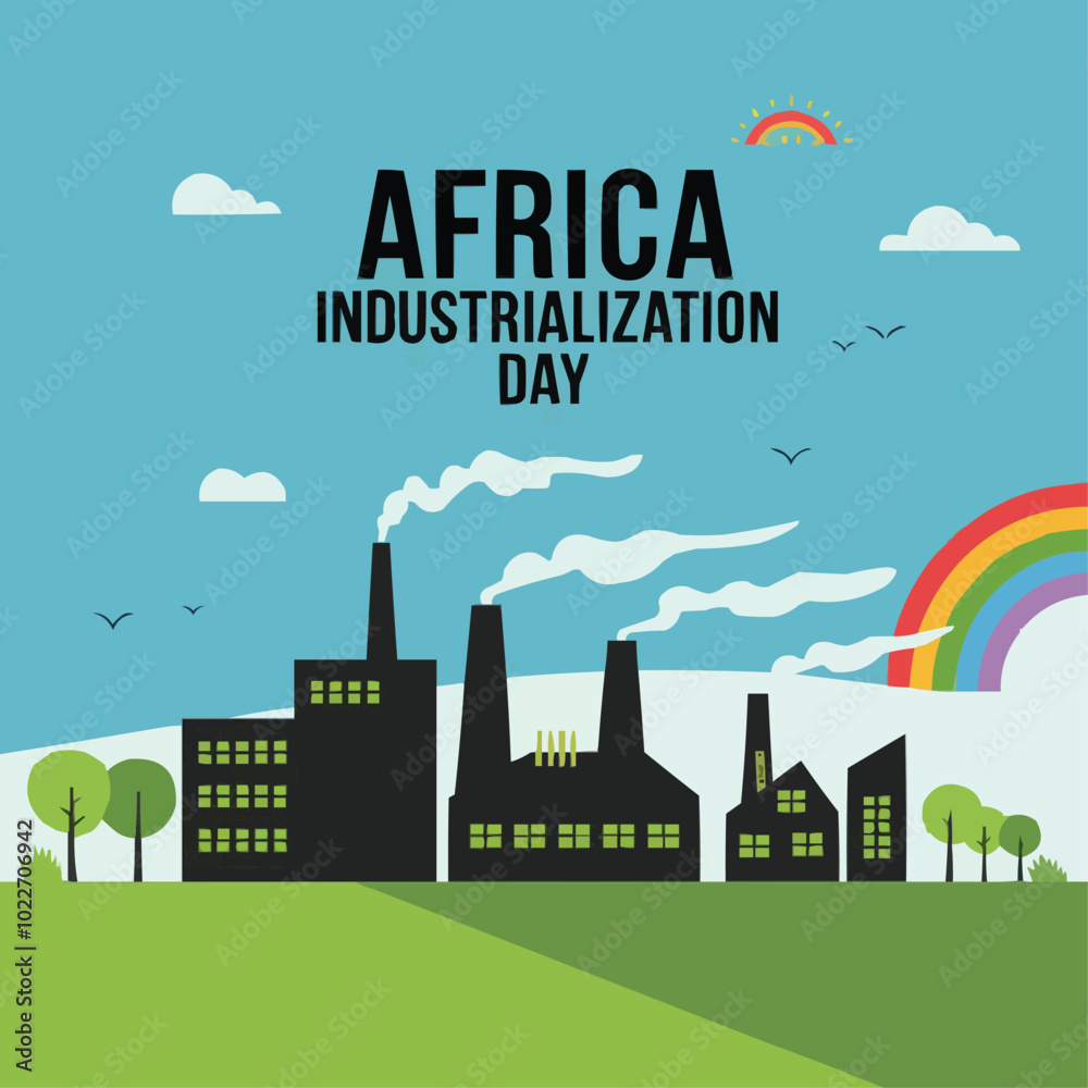 Fototapeta premium Africa Industrialization Day flat vector design