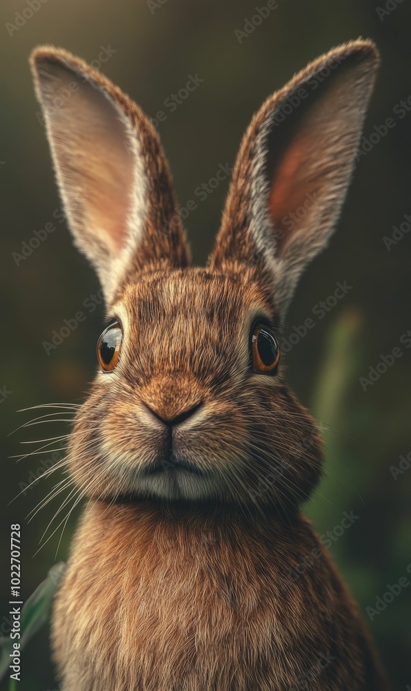 Fototapeta premium Close-up of a cute brown rabbit.