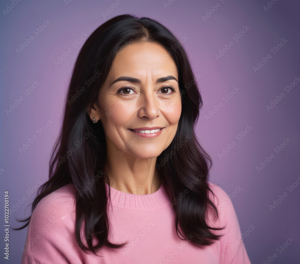 Fototapeta premium Portrait of a mature woman with long hair