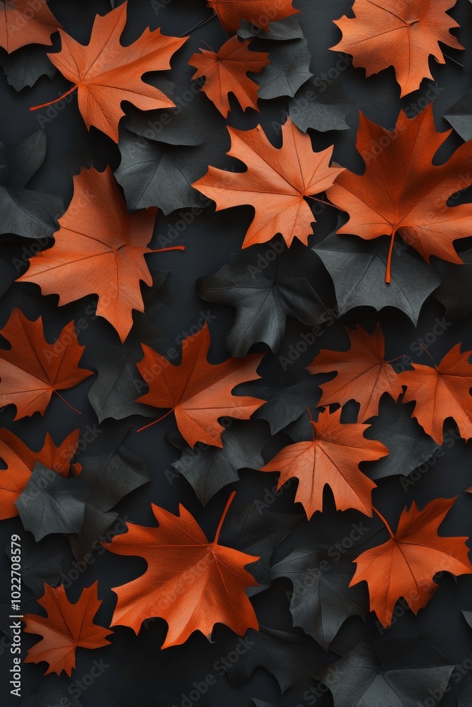 3D render of autumn leaves in various shades of brown, orange, and yellow. They form an intricate pattern on the ground, 3D render of autumn leaves in various shades of brown, orange, and yellow. They form an intricate pattern on the ground,