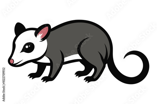 Solid color Opossum animal vector design