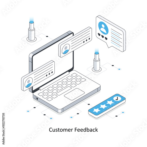 Online Survey isometric stock illustration. EPS File stock illustration