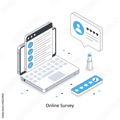 Online Survey isometric stock illustration. EPS File stock illustration