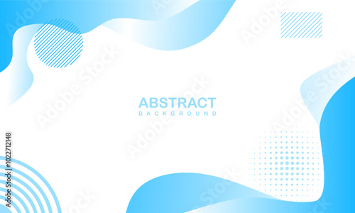 Blue abstract background with gradient colors. Fluid shape composition. Simple background