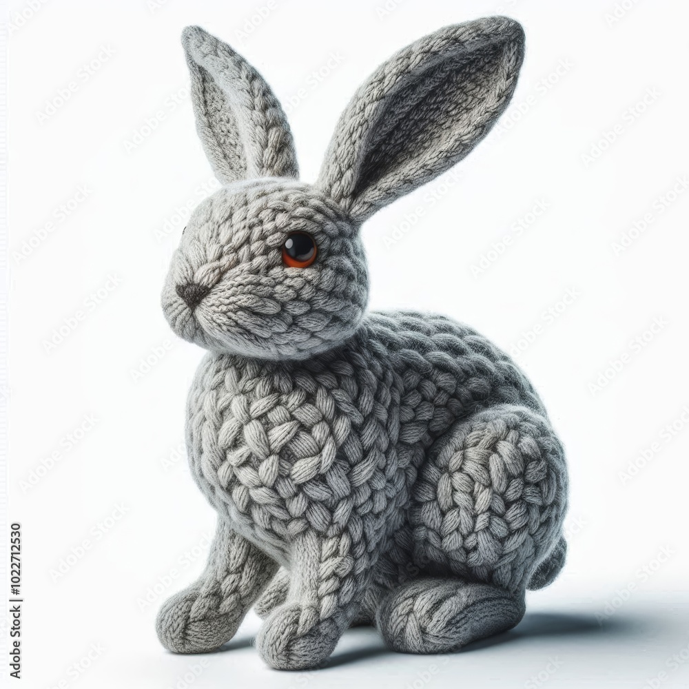 Obraz premium knitted rabbit isolated
