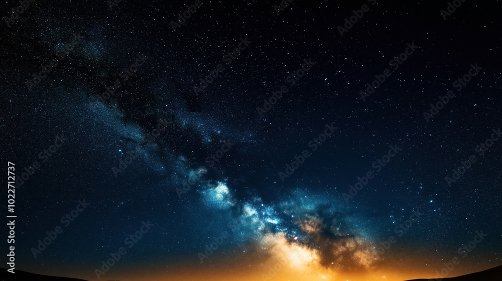 A stunning night sky with the Milky Way galaxy visible, showcasing numerous stars and cosmic clouds, creating a breathtaking view of the universe. A stunning night sky with the Milky Way galaxy visible, showcasing numerous stars and cosmic clouds, creating a breathtaking view of the universe.