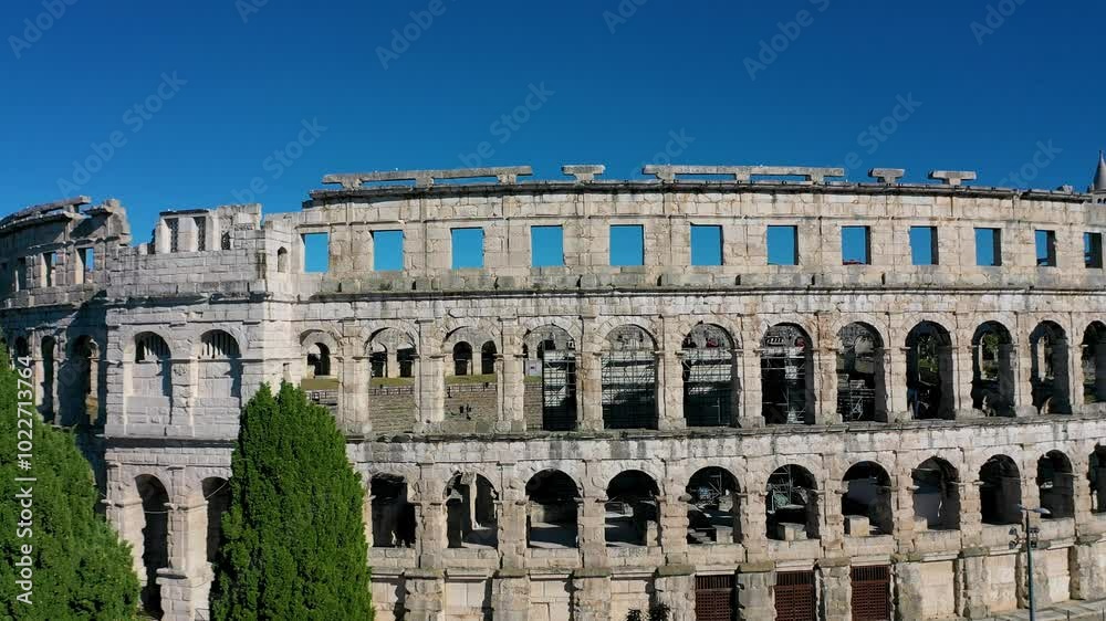 Ancient Walls of an Amphitheatre colosseum in Croatia Ancient Walls of an Amphitheatre colosseum in Croatia