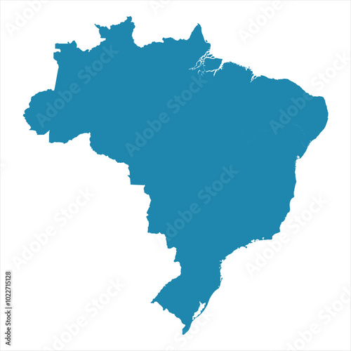 Abstract - High Detailed blue Map of Brazil isolated on white background. for your web site design map logo, app, Travel. Vector illustration eps10.
