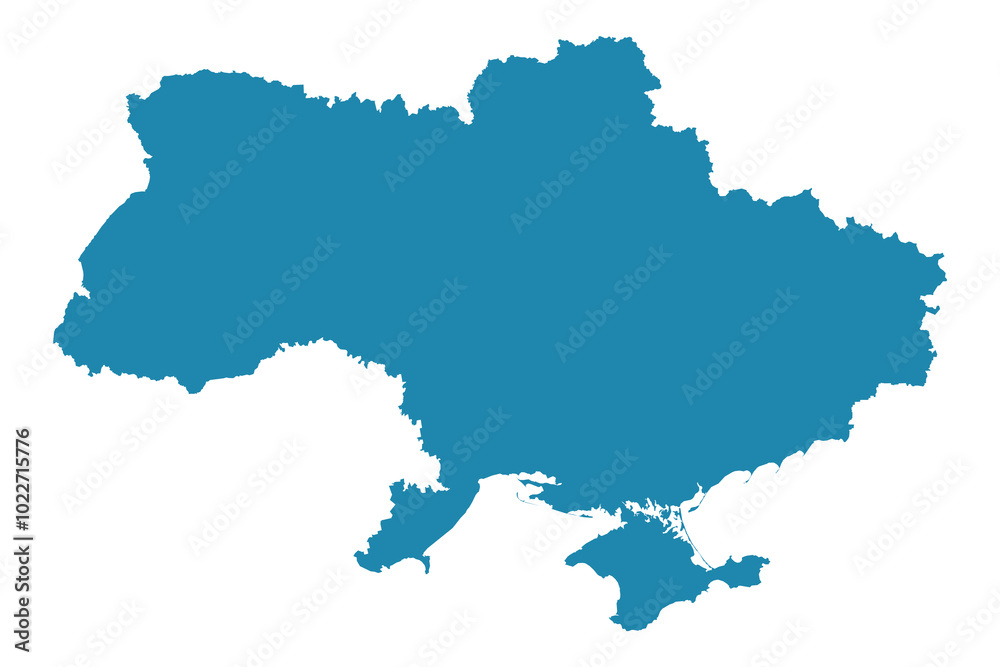 Abstract - High Detailed blue Map of Ukraine isolated on white background. for your web site design map logo, app, Travel. Vector illustration eps10.