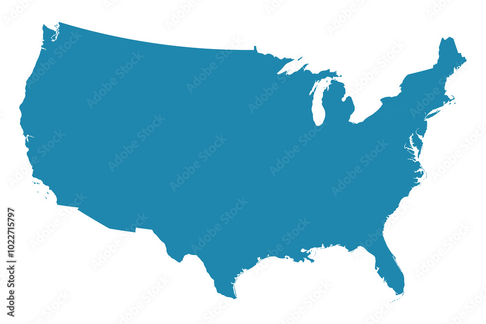 Abstract - High Detailed blue Map of United States isolated on white background. for your web site design map logo, app, Travel. Vector illustration eps10. Abstract - High Detailed blue Map of United States isolated on white background. for your web site design map logo, app, Travel. Vector illustration eps10.