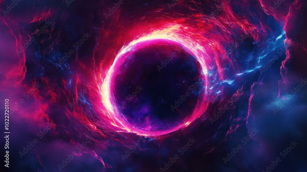 Obraz premium Cosmic Nebula with Glowing Ring