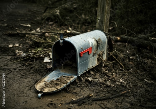 Wallpaper Mural Weathered mailbox in rural area after storm for nature and decay themes Torontodigital.ca
