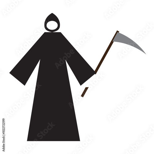 person with black grim reaper costume character icon vector