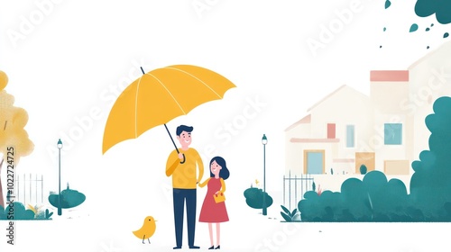 Customers illustrated securing robust insurance coverage, ensuring they are protected against financial risks in various aspects of life, illustrations