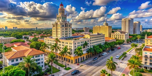Scenic view of Miracle Mile and vibrant Downtown Coral Gables showcasing urban charm and culture