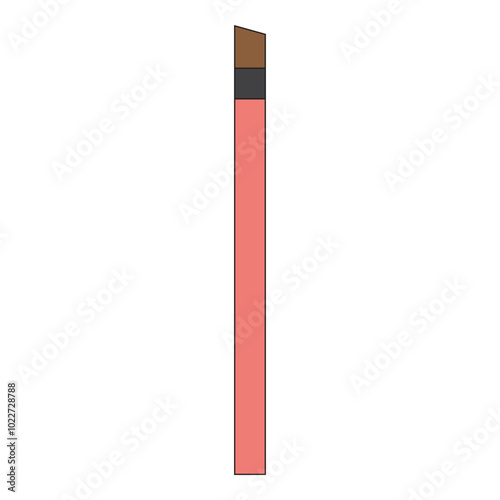 orange pencil brush for makeup on white background