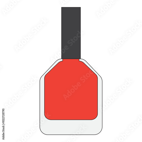 red nail polish bottle isolated on white background