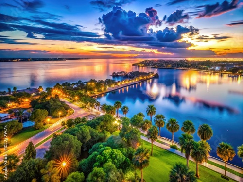 Wallpaper Mural Scenic View of Titusville, Florida with Lush Landscapes and Blue Skies Over the Indian River Lagoon Torontodigital.ca