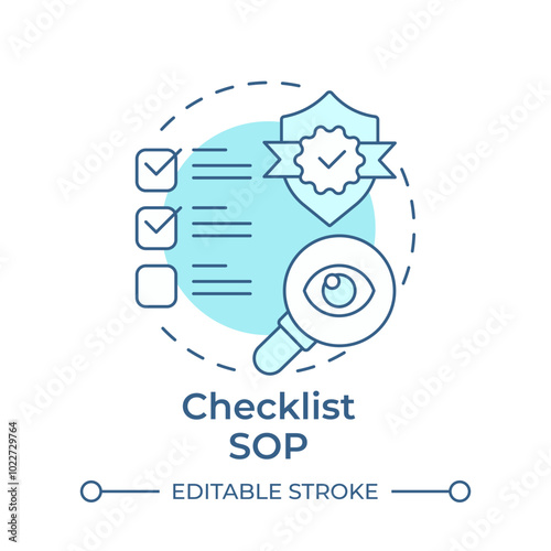 Checklist sop soft blue concept icon. Task list, work instructions. Regulatory compliance. Round shape line illustration. Abstract idea. Graphic design. Easy to use in infographic, presentation