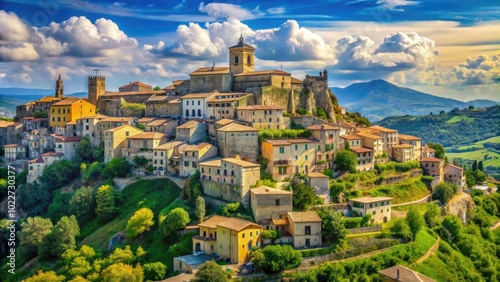 Scenic Views of Altomonte, Italy, Showcasing Historic Architecture and Beautiful Landscapes photo