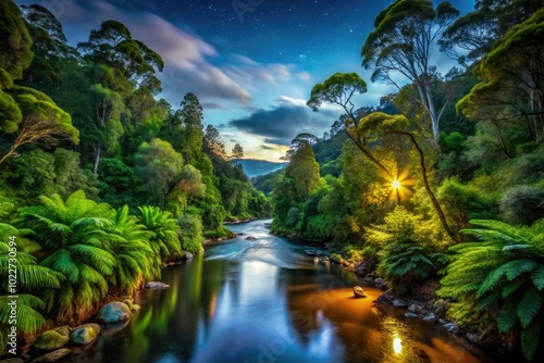 Scenic Views of Franklin Gordon Wild Rivers National Park in Tasmania with Lush Greenery and Rivers photo