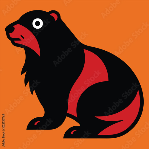 Solid color Olympic Marmot animal vector design