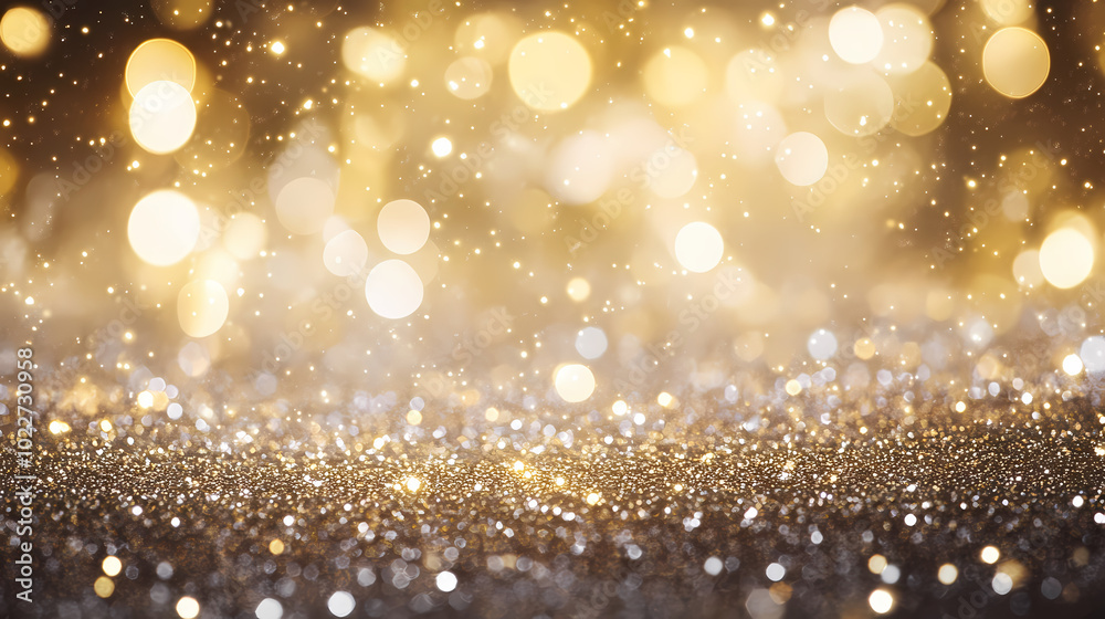 Golden dreamy background with sparkling bokeh Golden dreamy background with sparkling bokeh