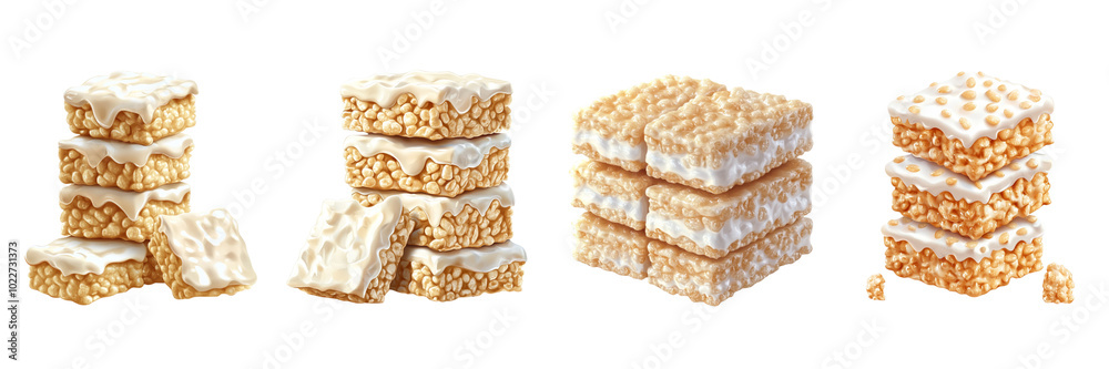 stack of Rice Krispie treats isolated on transparent png background stack of Rice Krispie treats isolated on transparent png background