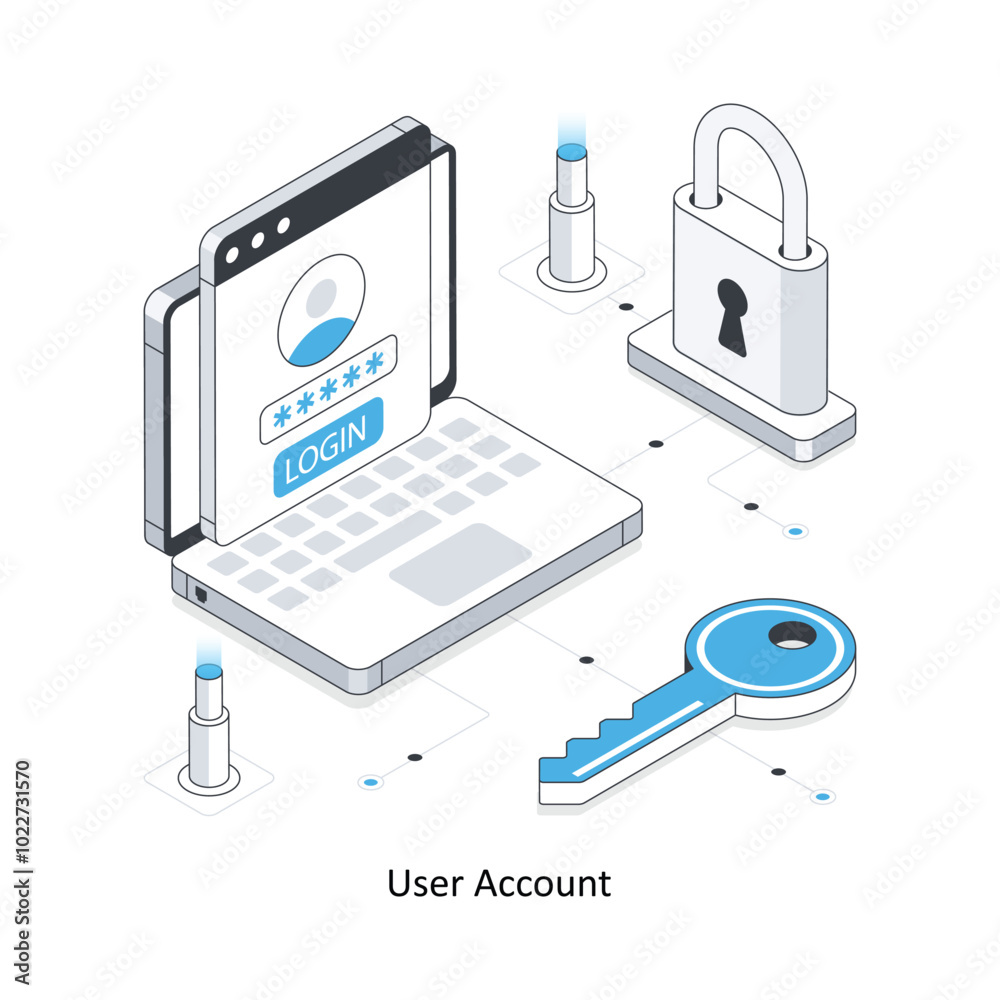 User Account isometric stock illustration. EPS File stock illustration User Account isometric stock illustration. EPS File stock illustration