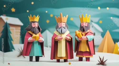Background of Epiphany,Reyes Magos Ilustration Christmas，generated with AI.